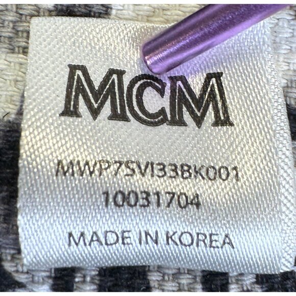 MCM Black Visetos Anya Tote Shoulder Bag Top Zip Carryall - Picture 12 of 12